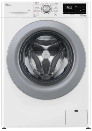 Стиральная машина с фронтальной загрузкой LG F2V3HS4W, Max загрузка - 7кг, Max отжим - 1 200об/мин., цвет Белый