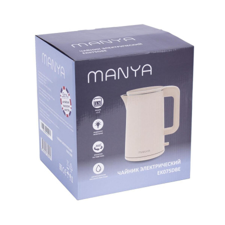 Электрический чайник Manya EK075DBE, цвет Бежевый глянец