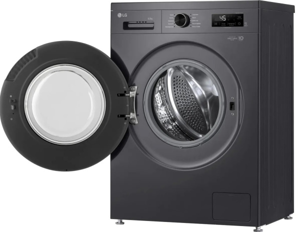 Стиральная машина с фронтальной загрузкой LG F2Y1WS6J, Max загрузка - 6,5кг, Max отжим - 1 200об/мин., цвет Серый