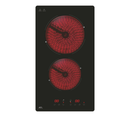 Встраиваемая варочная панель Электрическая ATL 2 KRC 320 C BK, 28,8 см, цвет Чёрный