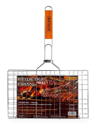 Решетка-гриль Diolex с хром. покрытием 32x20 см DX-G0003