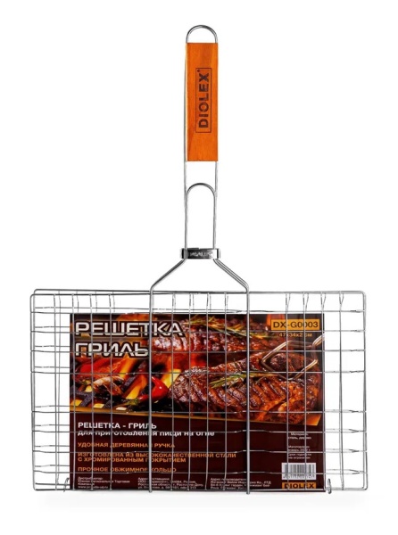 Решетка-гриль Diolex с хром. покрытием 32x20 см DX-G0003
