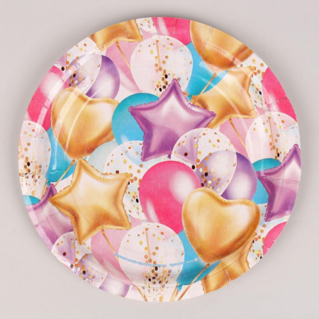 Набор бумажной посуды Страна Карнавалия С Днем Рождения шары 7870791