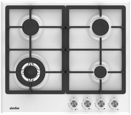 Встраиваемая варочная панель Газовая Simfer H60V41W525, 60 см, цвет Белый