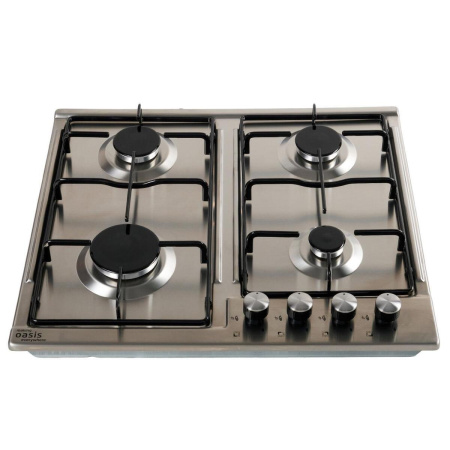 Встраиваемая варочная панель Газовая Oasis P-MEN, 58 см, цвет Нержавеющая сталь