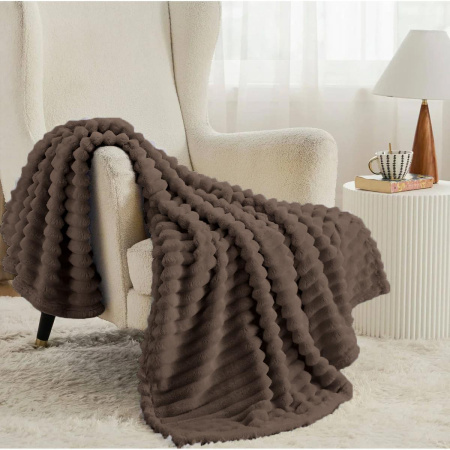 Плед Vse Doma Велсофт 180х200 Шоколадный A68006