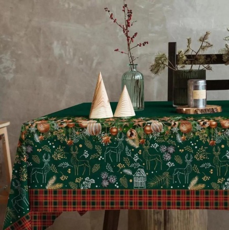 Скатерть Vse Doma 145/220 Изумрудная Сказка рогожка А14824