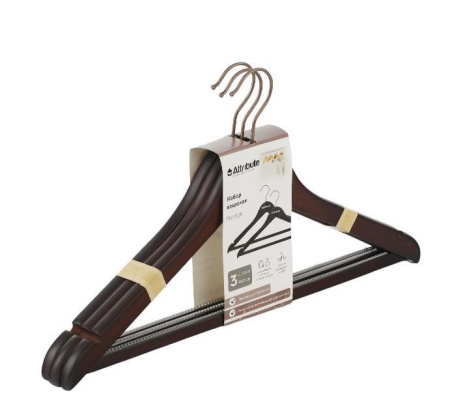 Набор вешалок Attribute Prestige 44 см 3 шт AHD231