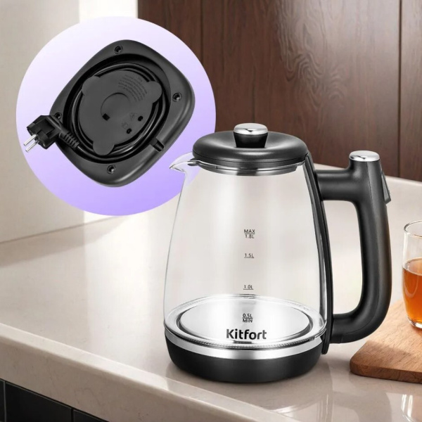 Электрический чайник Kitfort КТ-6728, цвет Чёрный