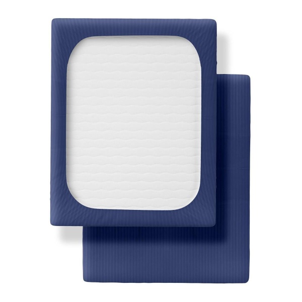 Простыня на резинке Verossa Stripe 200/200/30 Indigo Сатин 784531