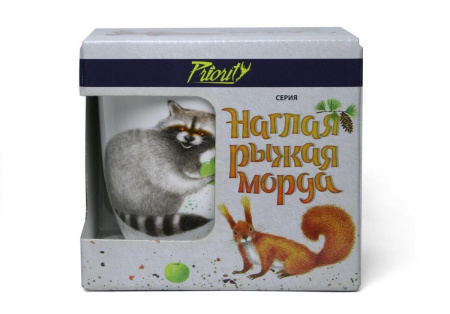 Кружка Наглая рыжая морда Енот в подарочной коробке 380 мл КРС-770