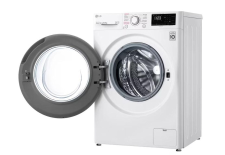 Стиральная машина с фронтальной загрузкой LG F2V3GS3W, Max загрузка - 8,5кг, Max отжим - 1 200об/мин., цвет Белый