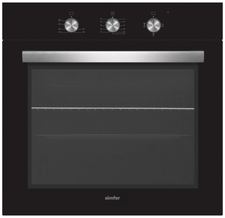 Встраиваемый Газовый духовой шкаф Simfer B6GB12016, цвет Чёрный