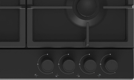 Встраиваемая варочная панель Газовая Indesit THPM 642 WS/BL/I, 58 см, цвет Чёрный