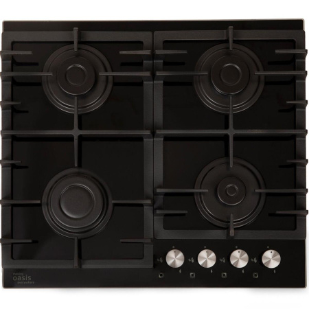 Встраиваемая варочная панель Газовая Oasis P-GBR, 58 см, цвет Чёрный