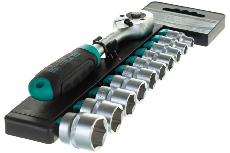 Набор торцевых головок с трещот. ключом Stels, 3/8", 7 - 22 мм, 11 предметов