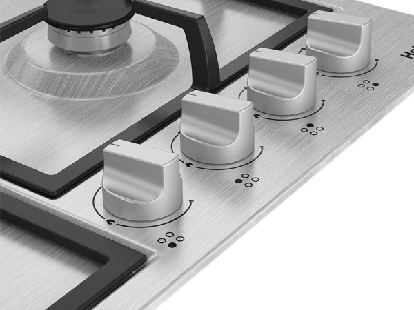 Встраиваемая варочная панель Газовая Hotpoint HGMT 642 W IX, 58,5 см, цвет Нержавеющая сталь