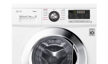 Стиральная машина с фронтальной загрузкой LG F1496ADS3, Max загрузка - 8кг, Max отжим - 1 400об/мин., цвет Белый