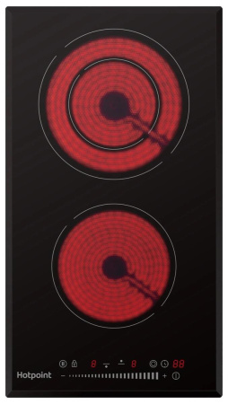 Встраиваемая варочная панель Электрическая Hotpoint HR 3O4 BAS, 28,8 см, цвет Чёрный
