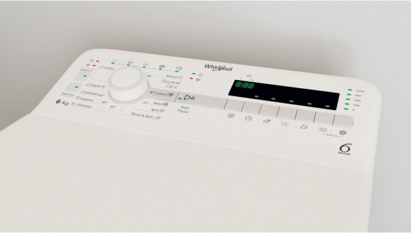 Стиральная машина с вертикальной загрузкой Whirlpool TDLR 6040S EU/N, Max загрузка - 6кг, Max отжим - 1 000об/мин., цвет Белый