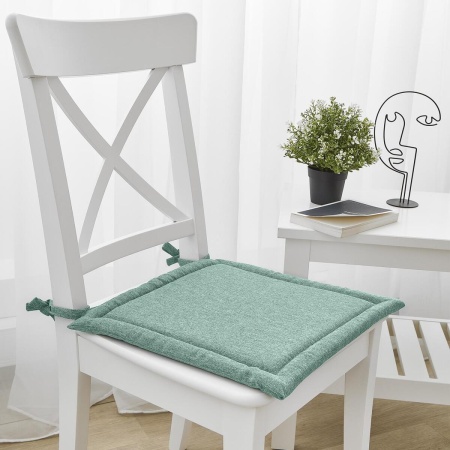 Подушка для стула Волшебная Ночь 40/40 Аквамарин Рогожка 791066