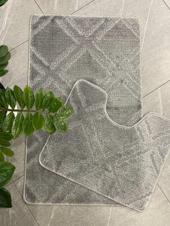 Набор ковриков My Crystal Плитка 60*100 и 50*60 серый МС2-400
