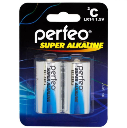 Эл.питания Perfeo LR14/2BL С (1BL-2шт) Super Alkaline