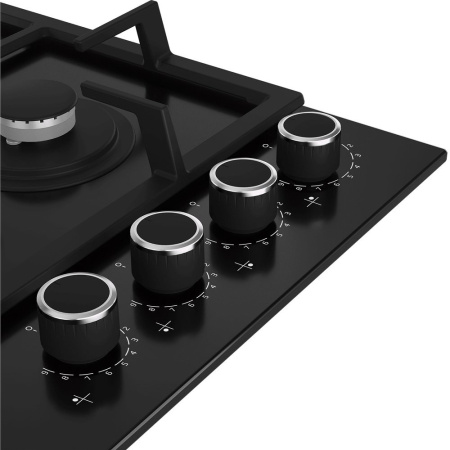Встраиваемая варочная панель Газовая Hotpoint HGS 62F/BK, 58,5 см, цвет Чёрный